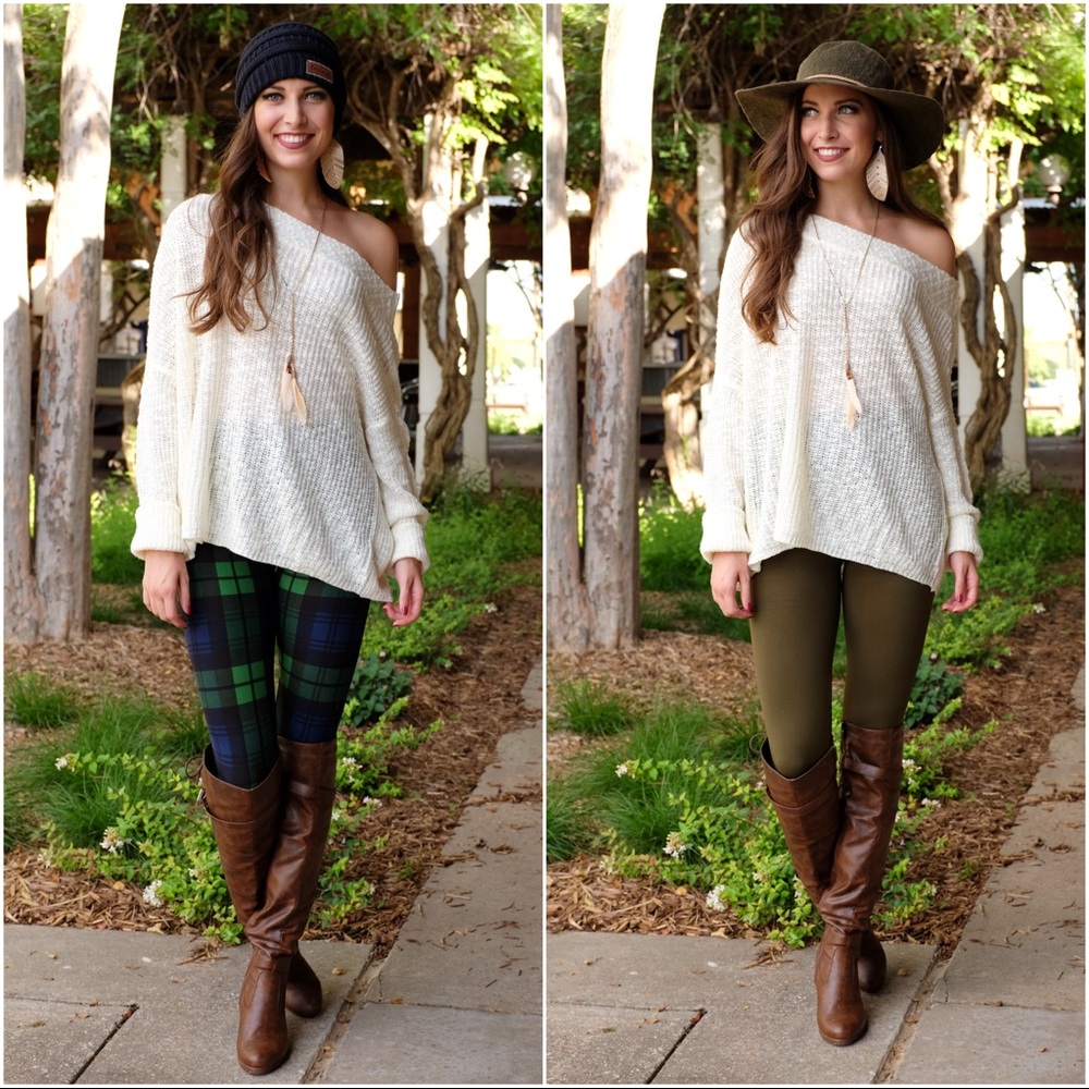 ✨LAST ONE✨Cream Slouchy Ribbed Knit Sweater - Picture 3 of 4